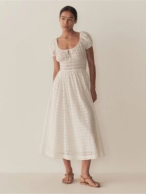 white lace dress womens Princesa White Lace Drop Waist Maxi Dress - XS Size - Women's Dresses